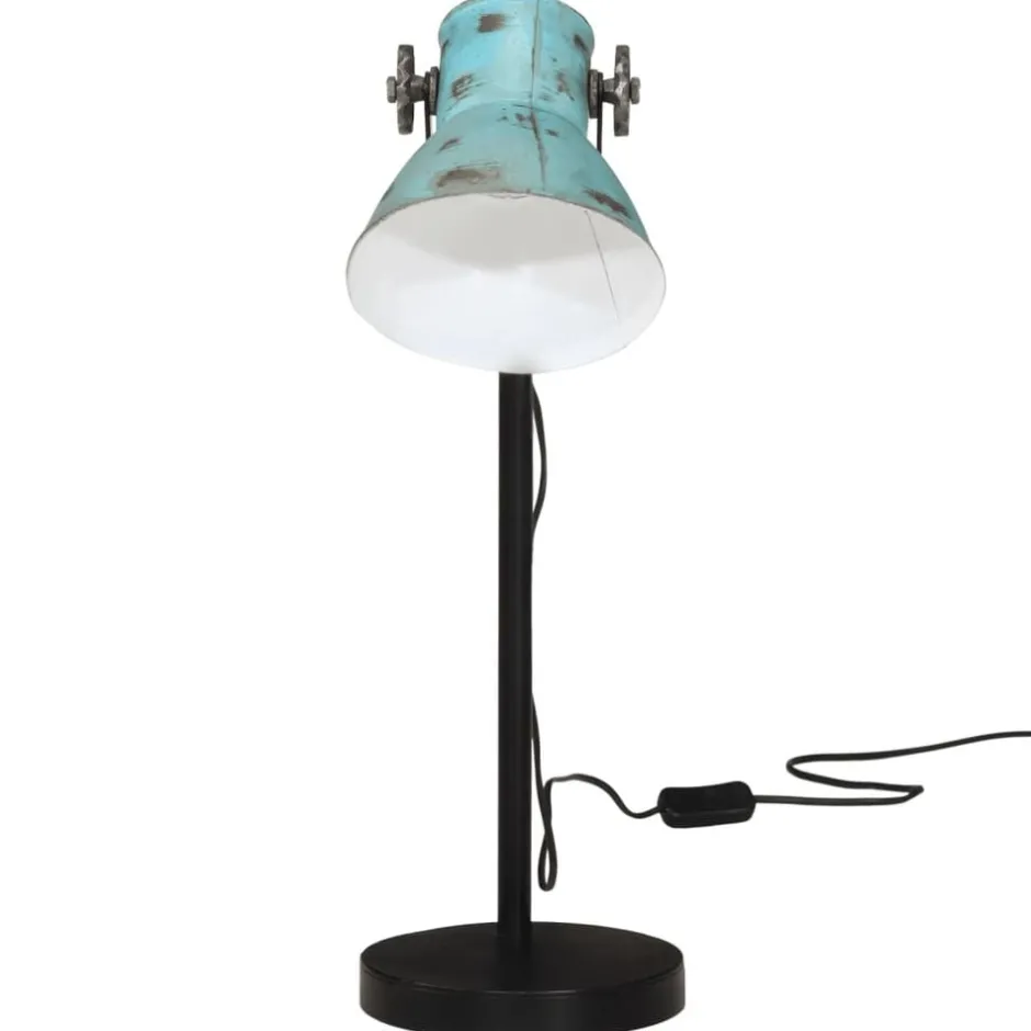 Clearance vidaXL Skrivbordslampa 25 W nött 17x17x60 cm E27 Blå