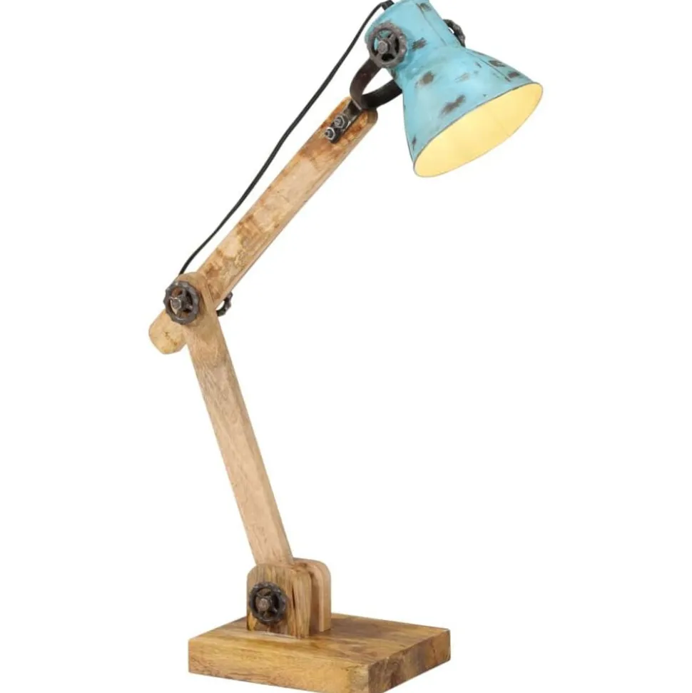 vidaXL Skrivbordslampa 25 W nött blå 23x18x96 cm E27