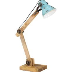 vidaXL Skrivbordslampa 25 W nött blå 23x18x96 cm E27