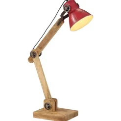 vidaXL Skrivbordslampa 25 W nött röd 23x18x96 cm E27
