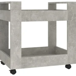 vidaXL Skrivbordsvagn betonggrå 60x45x60 cm konstruerat trä