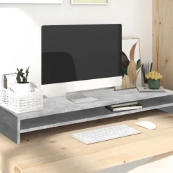 Outlet vidaXL Skärmställ 100x24x13 cm konstruerat trä Betonggrå