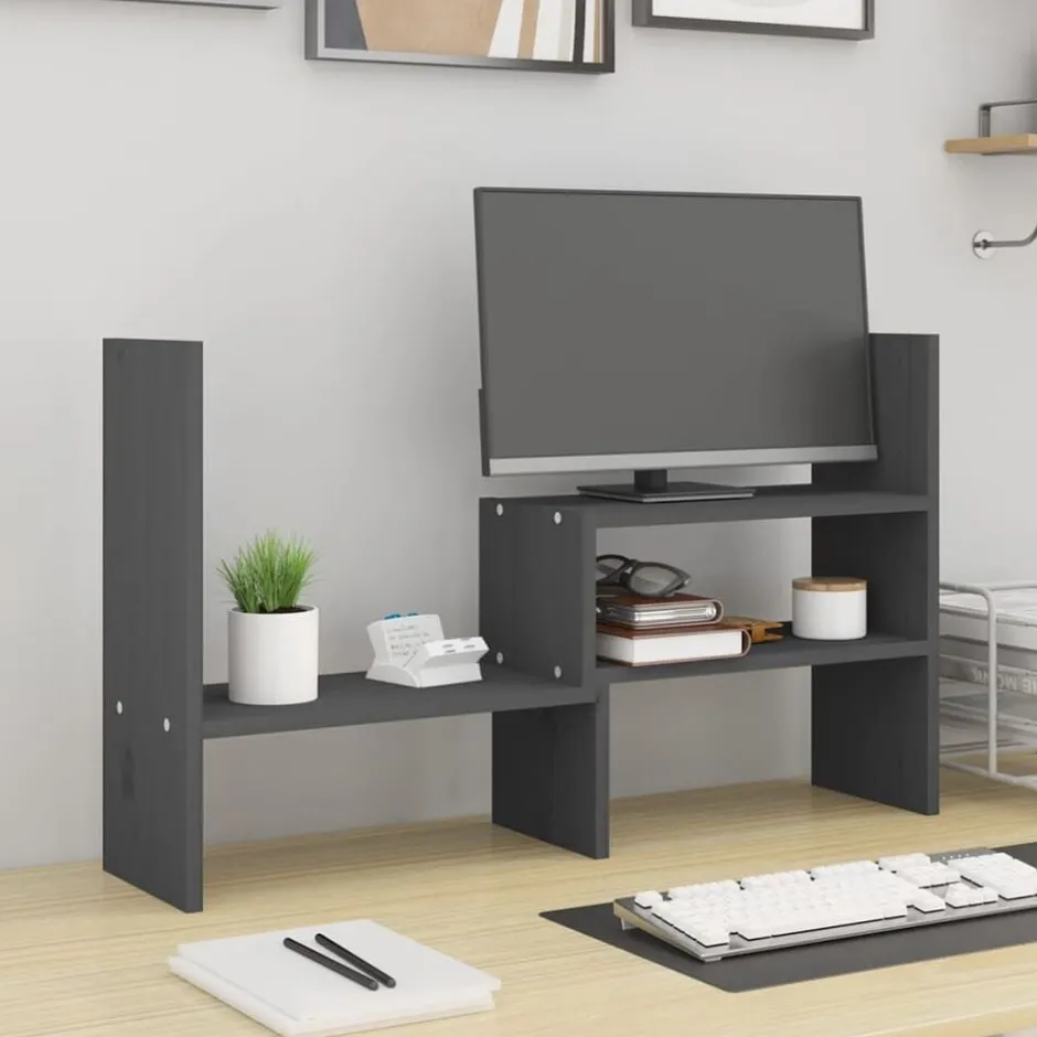 Discount vidaXL Skärmställ (39-72)x17x43 cm massiv furu Grå