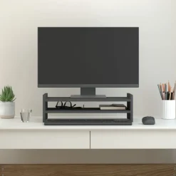 Outlet vidaXL Skärmställ 50x27x15 cm massiv furu Grå