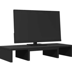 vidaXL Skärmställ justerbart 60x24x10,5 cm konstruerat trä svart