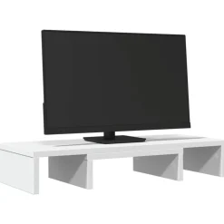 vidaXL Skärmställ justerbart 60x24x10,5 cm konstruerat trä vit