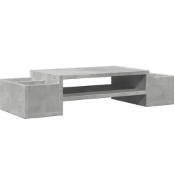 Online vidaXL Skärmställ med förvaring 70x27x15 cm konstruerat trä Betonggrå