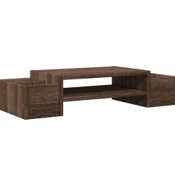Hot vidaXL Skärmställ med förvaring 70x27x15 cm konstruerat trä brun ek