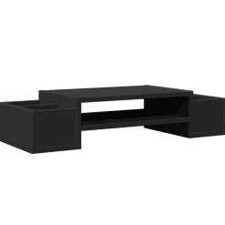 vidaXL Skärmställ med förvaring svart 70x27x15 cm konstruerat trä