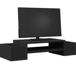 vidaXL Skärmställ med förvaring svart 70x27x15 cm konstruerat trä