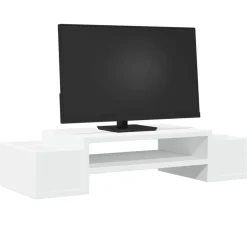 vidaXL Skärmställ med förvaring vit 70x27x15 cm konstruerat trä