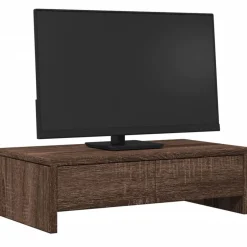 Clearance vidaXL Skärmställ med lådor 50x27x15 cm konstruerat trä brun ek