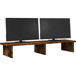vidaXL Skärmställ rökfärgad ek 100x27x15 cm konstruerat trä