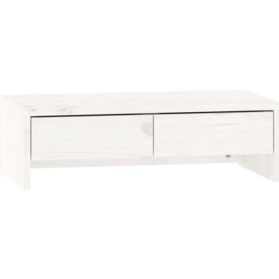 vidaXL Skärmställ vit 50x27x15 cm massiv furu
