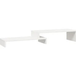 vidaXL Skärmställ vit (52-101)x22x14 cm massiv furu