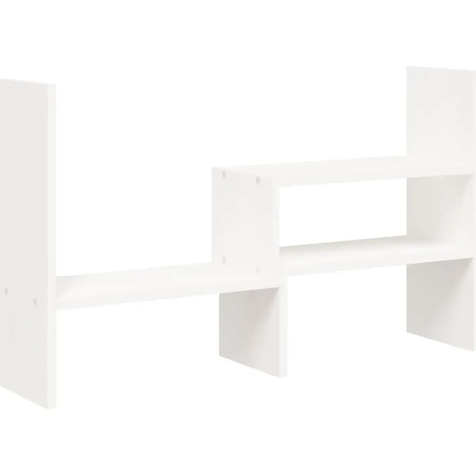 vidaXL Skärmställ vit (39-72)x17x43 cm massiv furu