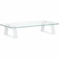 vidaXL Skärmställ vit 40x20x8 cm härdat glas och metall