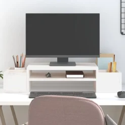 vidaXL Skärmställ 70x27,5x15 cm massiv furu Vit