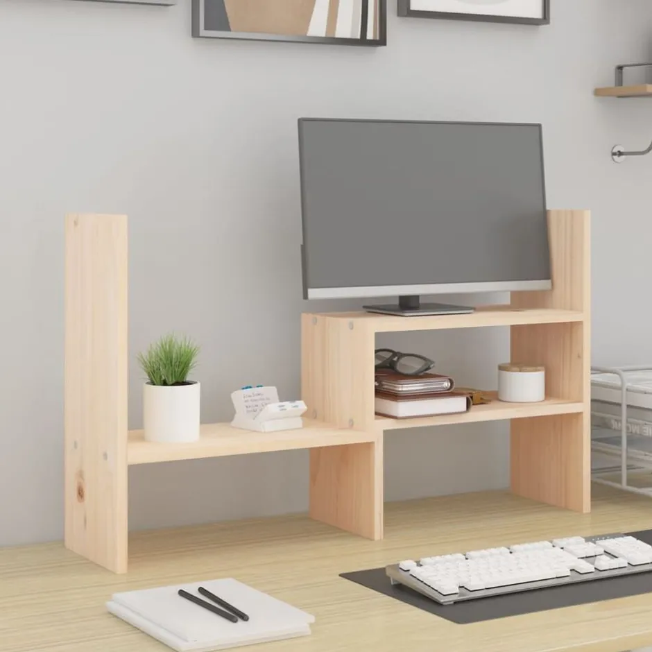 Online vidaXL Skärmställ (39-72)x17x43 cm massiv furu Naturfärg