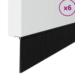 Discount vidaXL Skruvmonterade dörrborsttätningslister 6 pcs 100 cm Svart