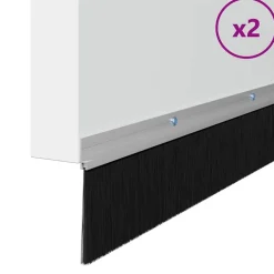 vidaXL Skruvmonterade dörrborsttätningslister 2 pcs Silver 100 cm