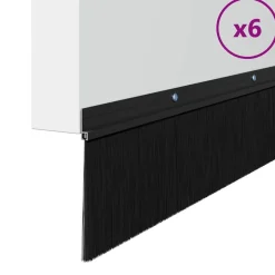 New vidaXL Skruvmonterade dörrborsttätningslister 6 pcs 100 cm Svart