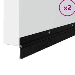 vidaXL Skruvmonterade dörrborsttätningslister 2 pcs Svart 100 cm