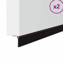Best vidaXL Skruvmonterade dörrborsttätningslister 2 pcs 100 cm Brun