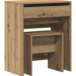 Discount vidaXL Sminkbord med låda 60 x 40 x 75 cm Konstruerat trä artisan ek