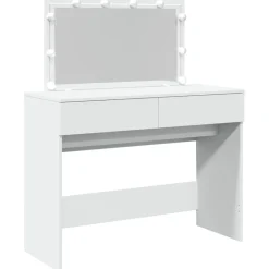 Hot vidaXL Sminkbord med LED 100x40x120 cm Vit
