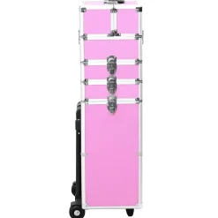 vidaXL Sminklåda aluminium rosa