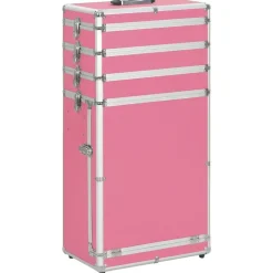 vidaXL Sminklåda aluminium rosa
