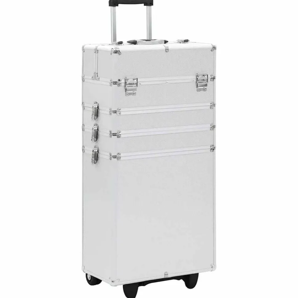 vidaXL Sminklåda aluminium silver