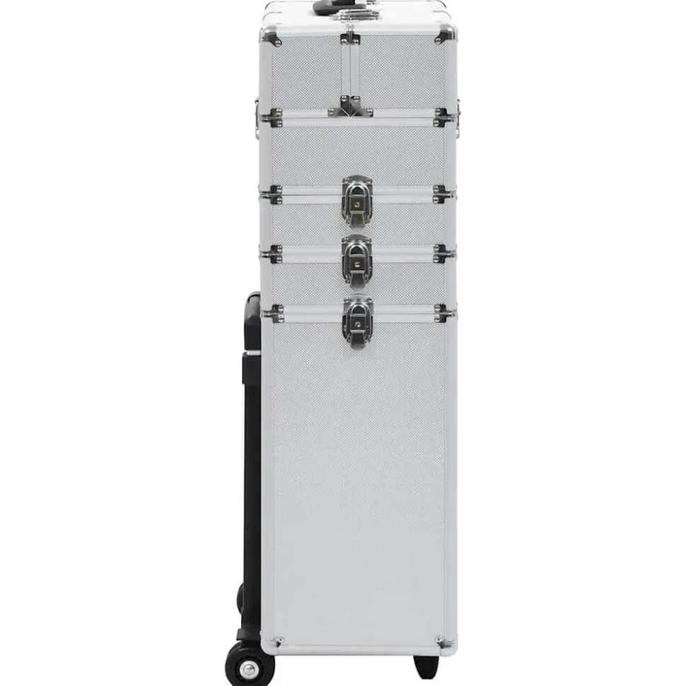 vidaXL Sminklåda aluminium silver