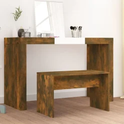 Clearance vidaXL Sminkpall 70x35x45 cm konstruerat trä Rökfärgad ek