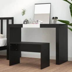 vidaXL Sminkpall svart 70x35x45 cm konstruerat trä