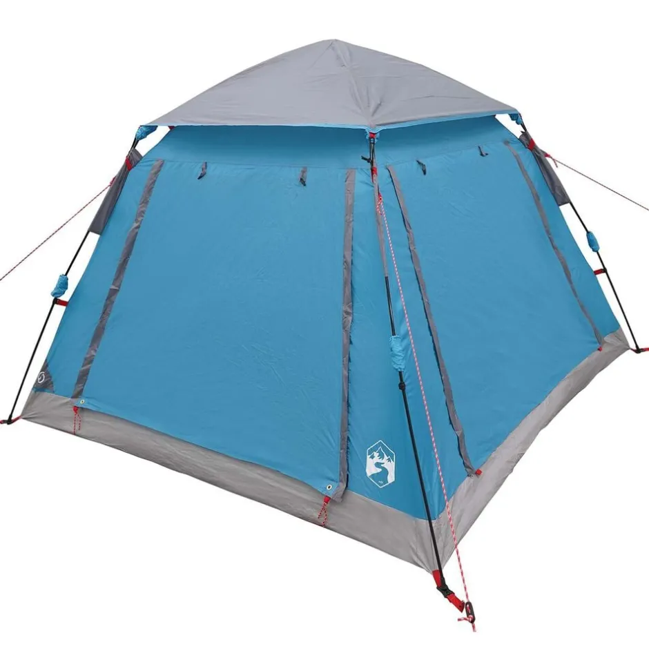 Clearance vidaXL Snabbtält med regnskydd för 3 personer 205 x 205 x 143 cm Blå
