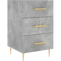 Clearance vidaXL Sängbord 40x40x66 cm konstruerat trä Betonggrå