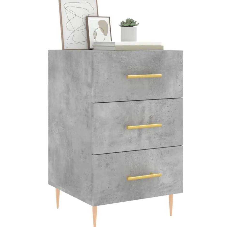 Clearance vidaXL Sängbord 40x40x66 cm konstruerat trä Betonggrå
