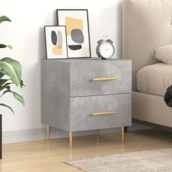 vidaXL Sängbord betonggrå 40x35x47,5 cm konstruerat trä
