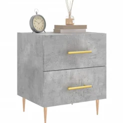 vidaXL Sängbord betonggrå 40x35x47,5 cm konstruerat trä