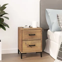 Clearance vidaXL Sängbord 36x30x45 cm massiv massiv furu Brun
