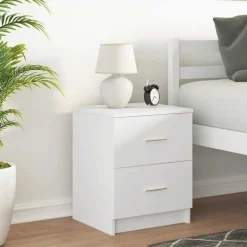 Outlet vidaXL Sängbord med 2 lådor 40x36x50 cm Vit