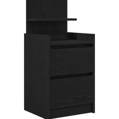 Outlet vidaXL Sängbord med 2 lådor 38x34x80 cm Svart