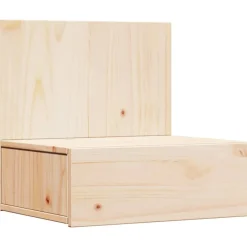 New vidaXL Sängbord med låda Brun 42 x 32,5 x 40 cm Massiv furu Naturfärg