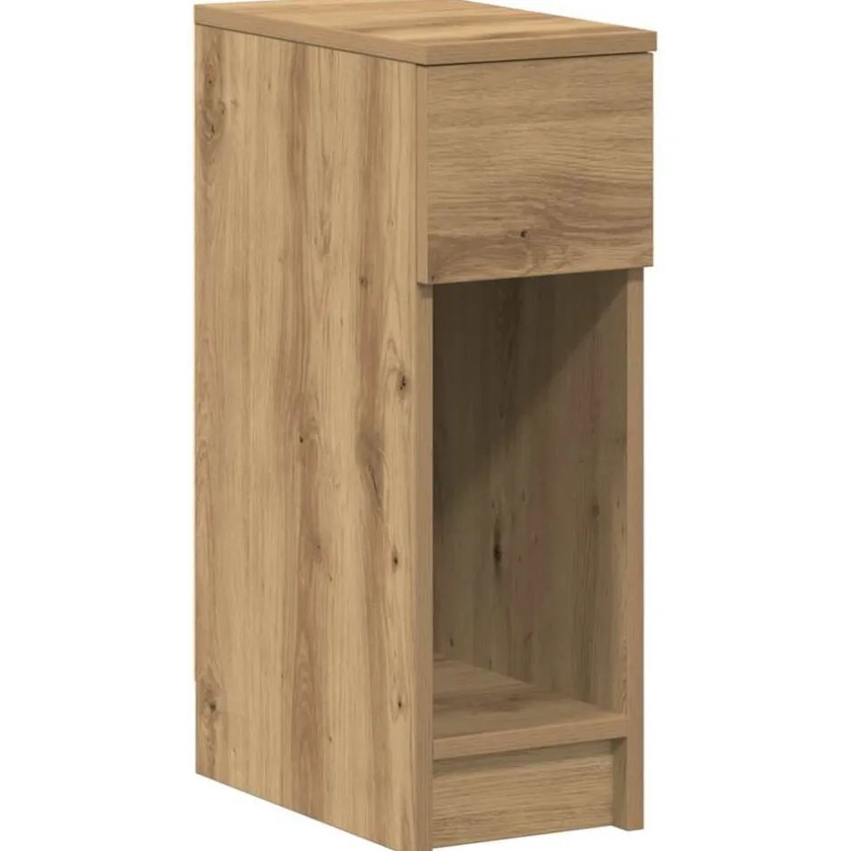vidaXL Sängbord med låda ek 20x36x60 cm artisan ek