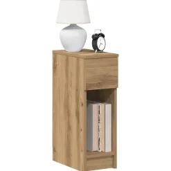 vidaXL Sängbord med låda ek 20x36x60 cm artisan ek