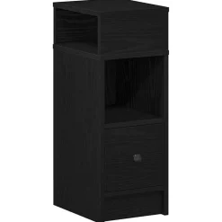 Best vidaXL Sängbord med låda 25x31x66 cm Svart