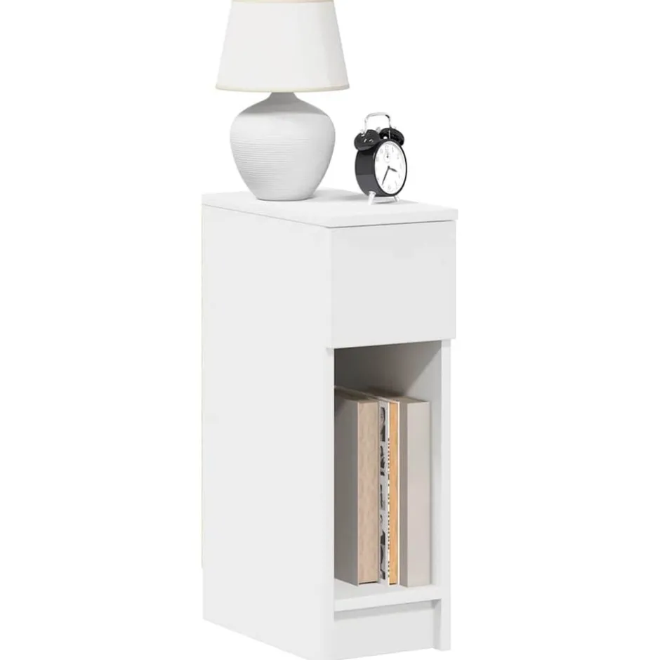 Outlet vidaXL Sängbord med låda 20x36x60 cm Vit