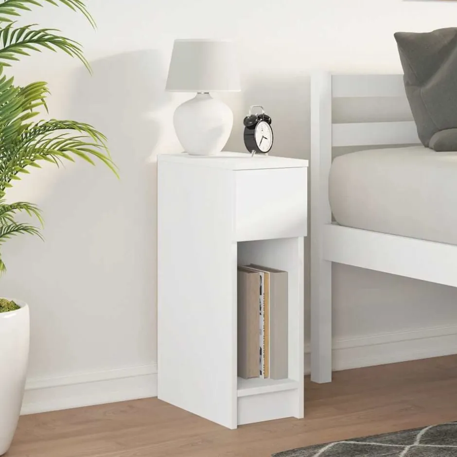Outlet vidaXL Sängbord med låda 20x36x60 cm Vit